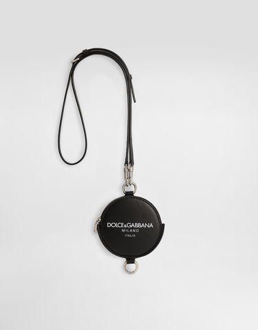 Tegnebog Dolce & Gabbana Dolce & Gabbana Calfskin Round Coin Purse with Strap Sort | BP3344A6E4880999, 0