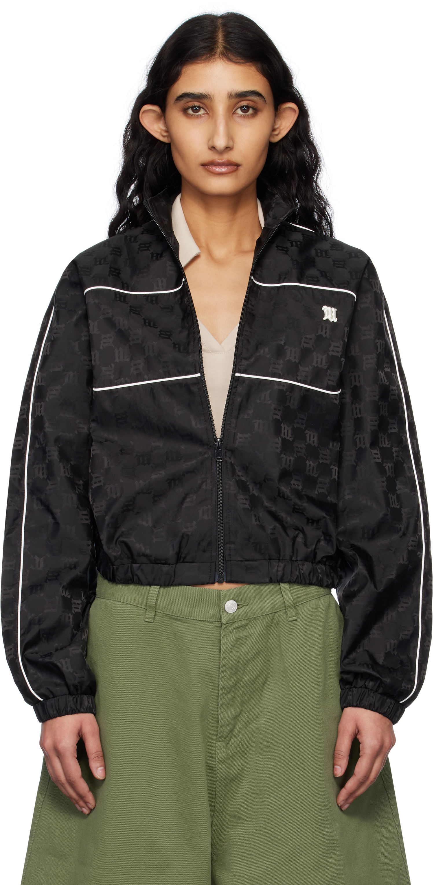 Vindjakke MISBHV MISBHV Monogram Nylon Windbreaker Jacket Sort | 250W402, 0