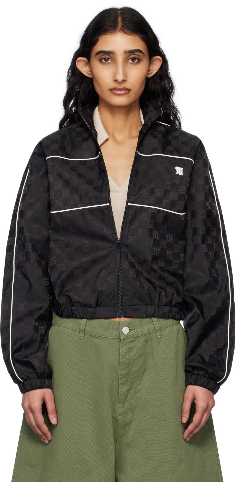 Vindjakke MISBHV MISBHV Monogram Nylon Windbreaker Jacket Sort | 250W402
