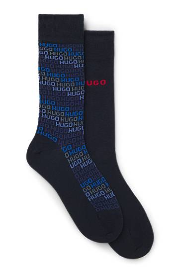 Sokker BOSS Two-pack regular-length socks with logo details Mørkeblå | 50546706, 0