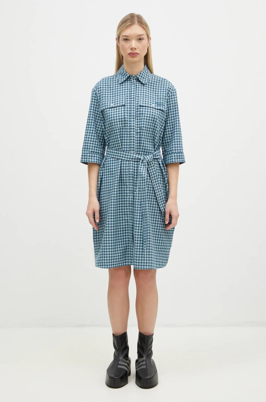 Kjole MAISON KITSUNÉ Maison Kitsuné Double Pocket Mini Oversize Dress Blå | NW01620WC5015, 0