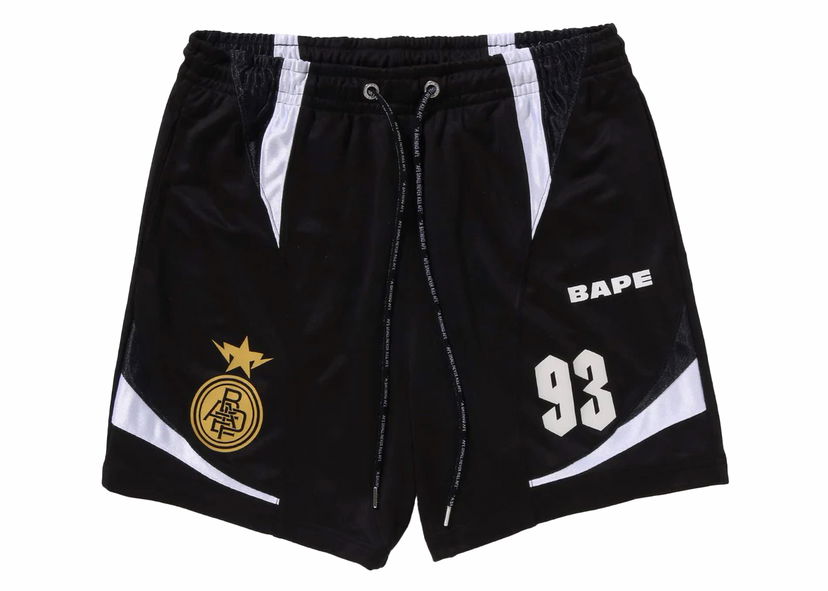 Shorts BAPE BAPE Multi Logo Relaxed Fit Soccer Shorts Black Sort | 1K80-153-303