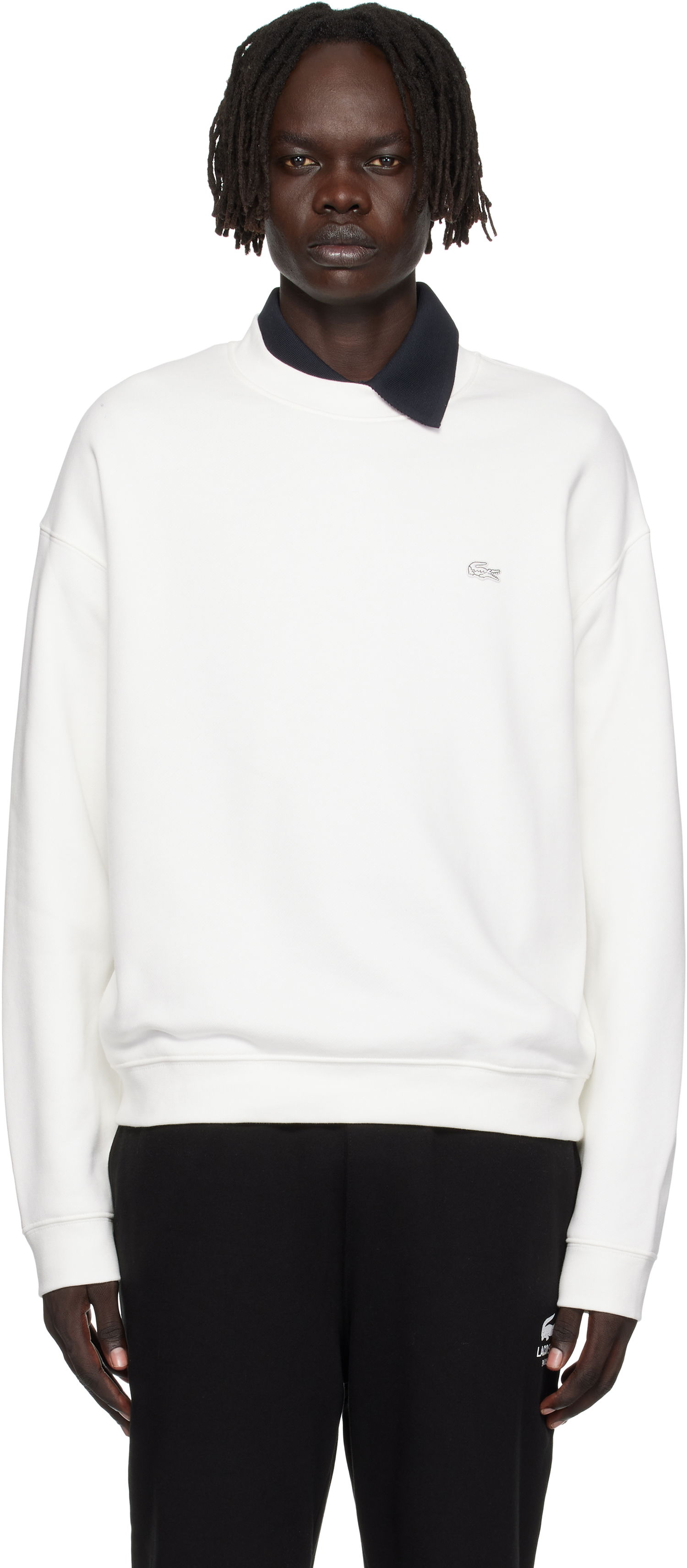 Sweatshirt Lacoste Loose Fit Heavy Fleece Sweatshirt Hvid | SH7745_70V, 0