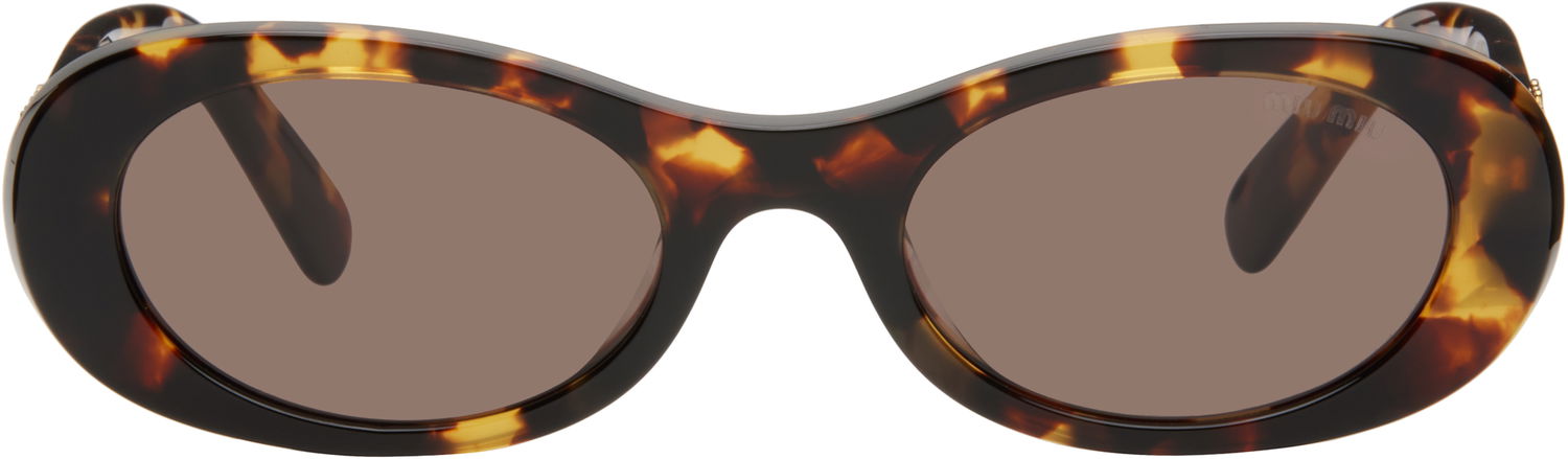 Solbriller Miu Miu Miu Miu Glimpse Round Sunglasses Brun | 0MU 06ZS 8056597989077, 0