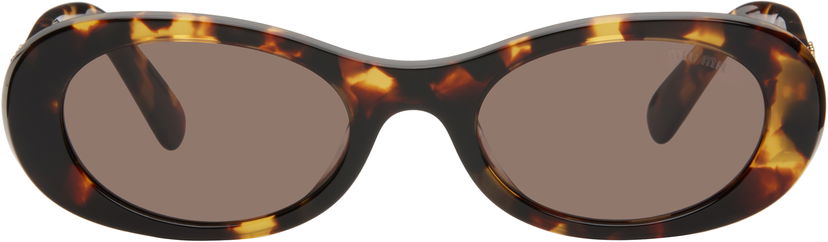 Solbriller Miu Miu Miu Miu Glimpse Round Sunglasses Brun | 0MU 06ZS 8056597989077
