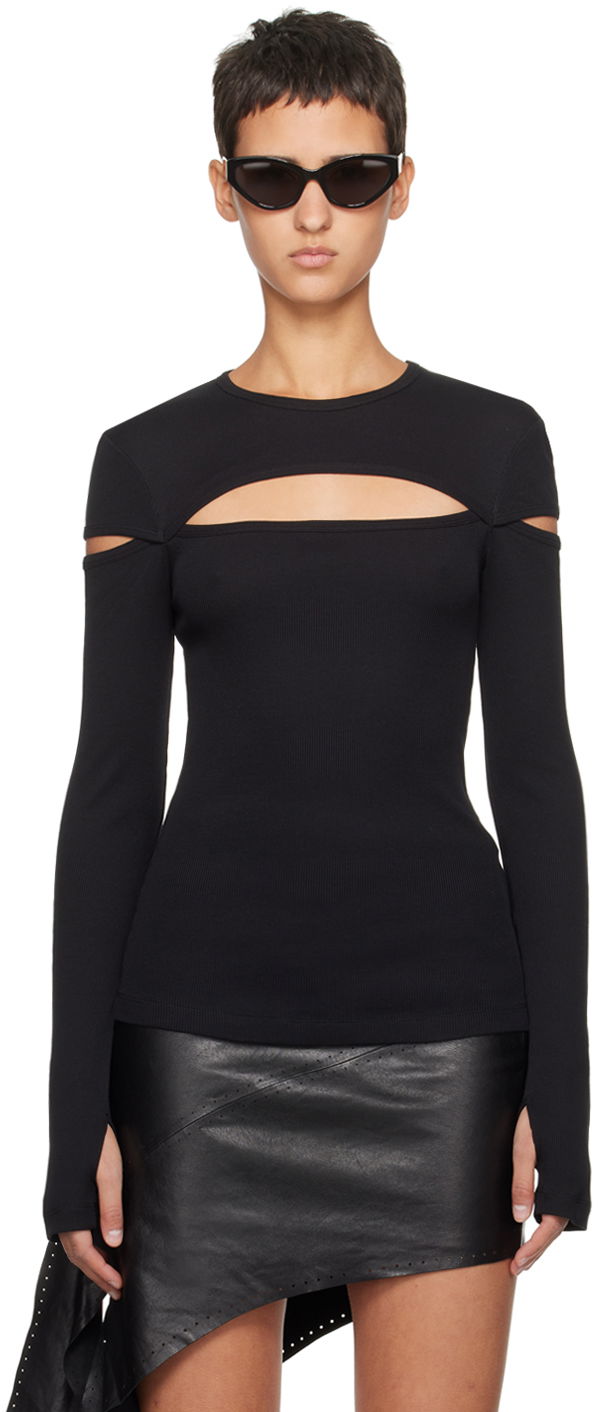 Sweater Helmut Lang Helmut Lang Slash Long Sleeve T-Shirt Sort | N09HW509, 0