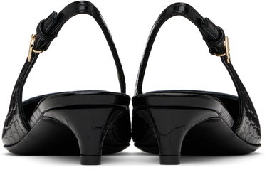 Sneakers og sko Dolce & Gabbana Calfskin Slingback Heels Sort | CG0804 A5491, 1