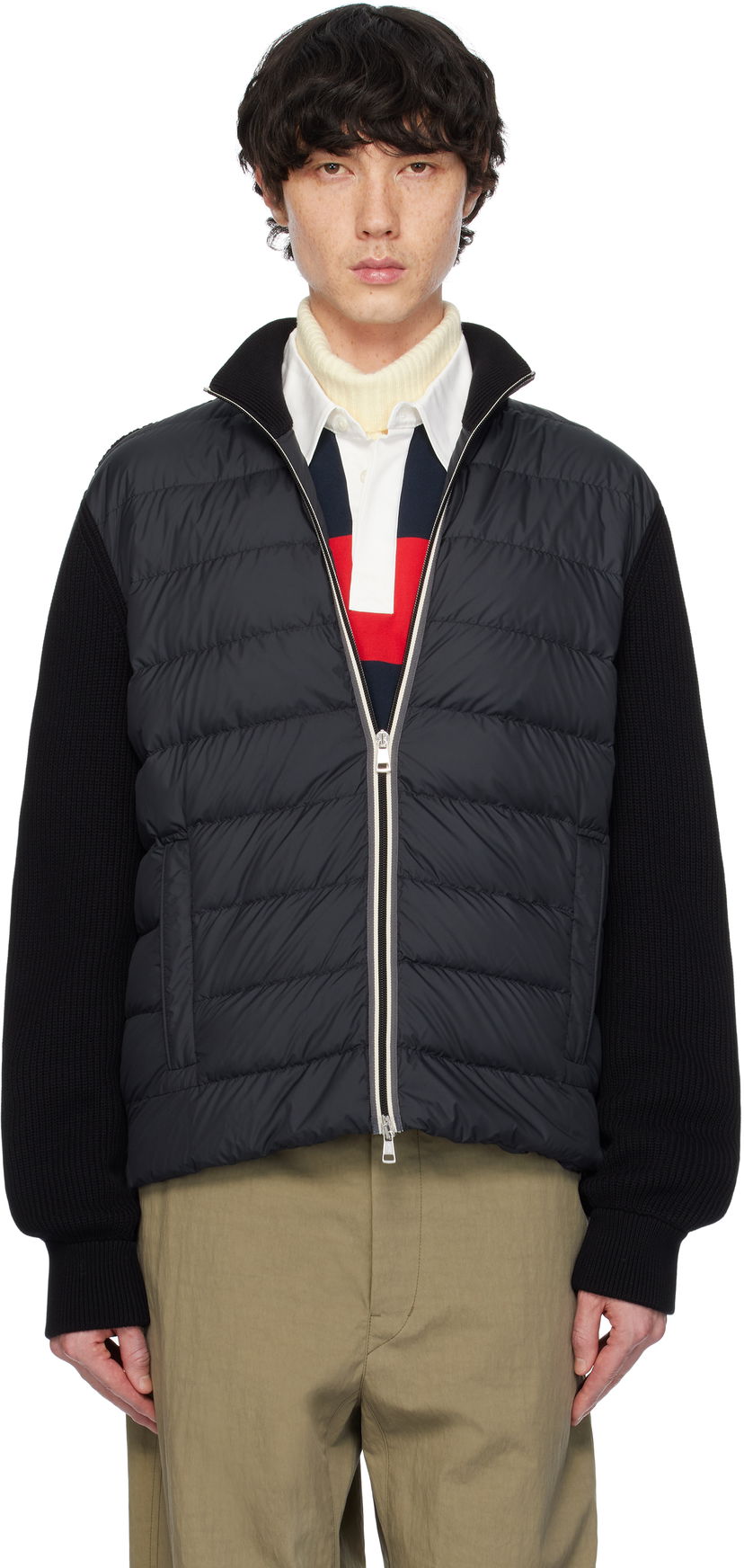 Puffer jakke Moncler Moncler Padded Zip-Up Down Jacket Sort | K10919B00006M1367