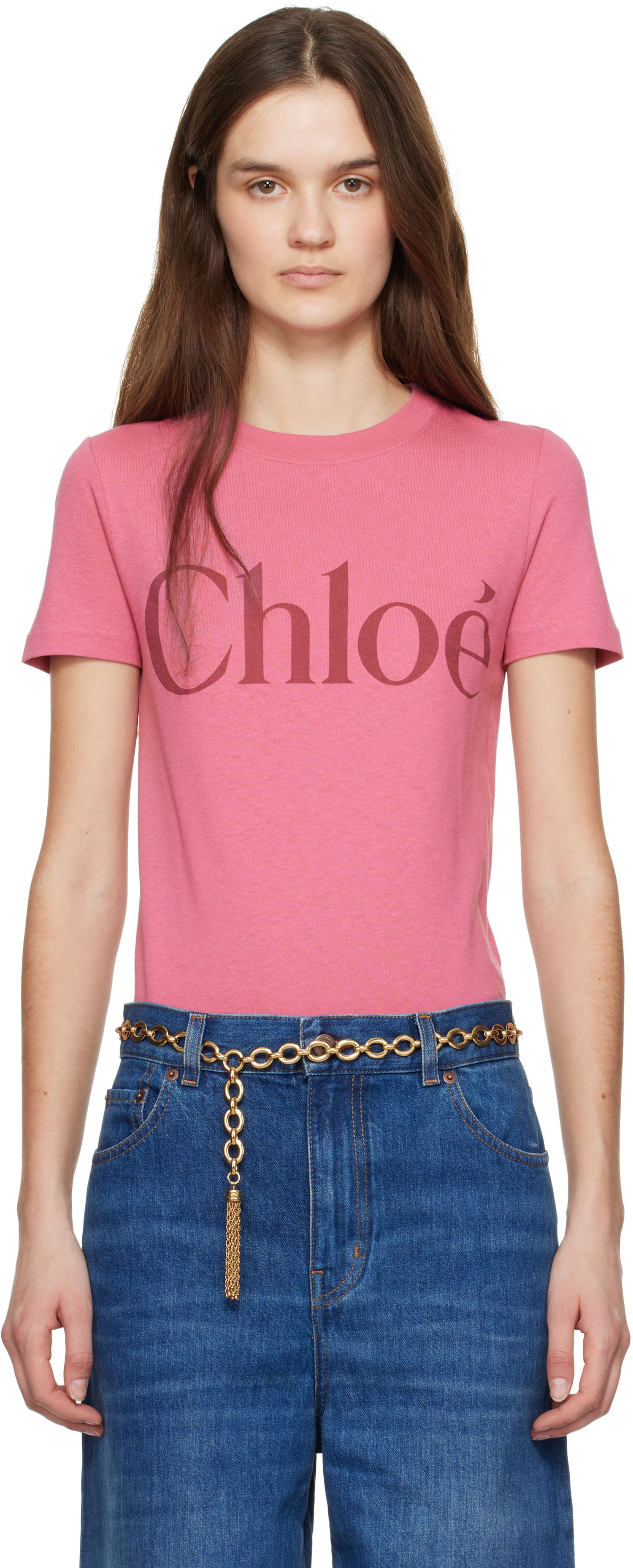 T-shirt CHLOÉ Chloé Baby Fit Logo T-Shirt Lyserød | CH25SJH08192, 0