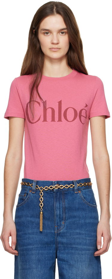 T-shirt CHLOÉ Chloé Baby Fit Logo T-Shirt Lyserød | CH25SJH08192, 0