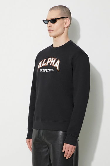 Sweatshirt Alpha Industries Alpha Industries College Print Sweatshirt Sort | 146301, 3