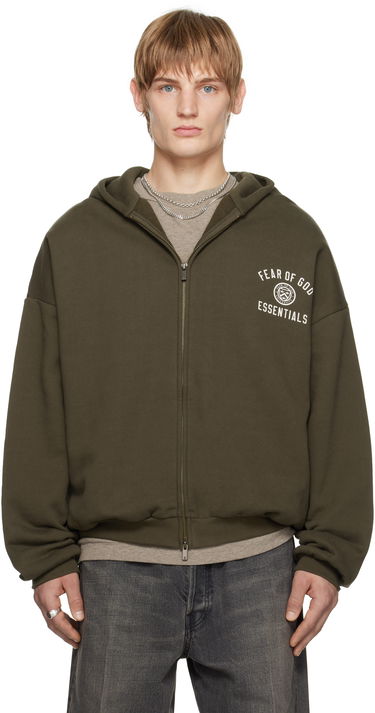 Sweatshirt Fear of God Fear of God ESSENTIALS Heavy Fleece Full Zip Hoodie Grøn | 192HO246245F, 0