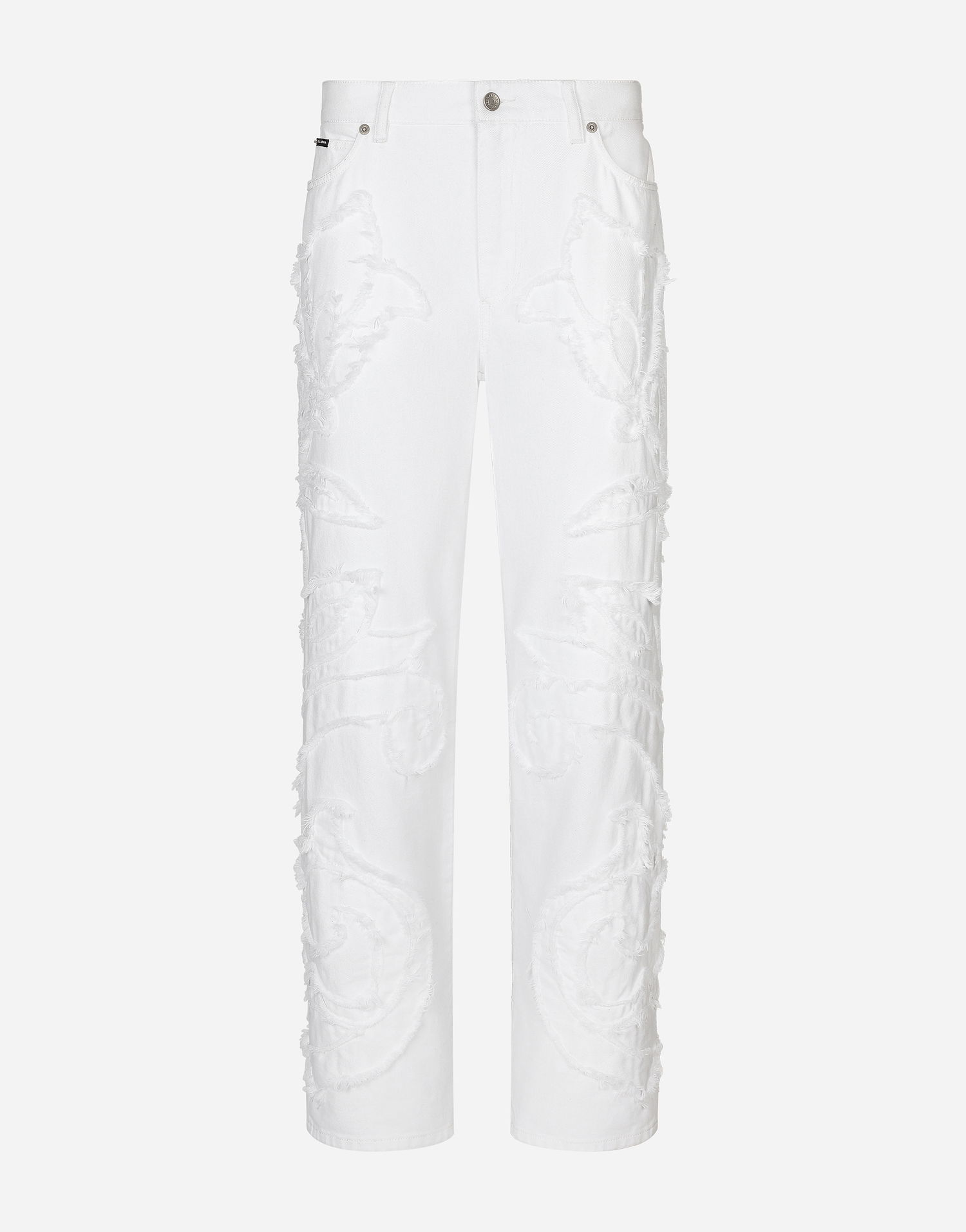 Jeans Dolce & Gabbana Embroidered Boyfriend Jeans Hvid | FTCGNZG8LC6S9001, 0