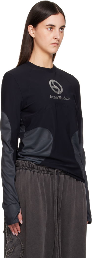 T-shirt Acne Studios Acne Studios Long Sleeve Logo T-shirt Sort | BL0409-, 1