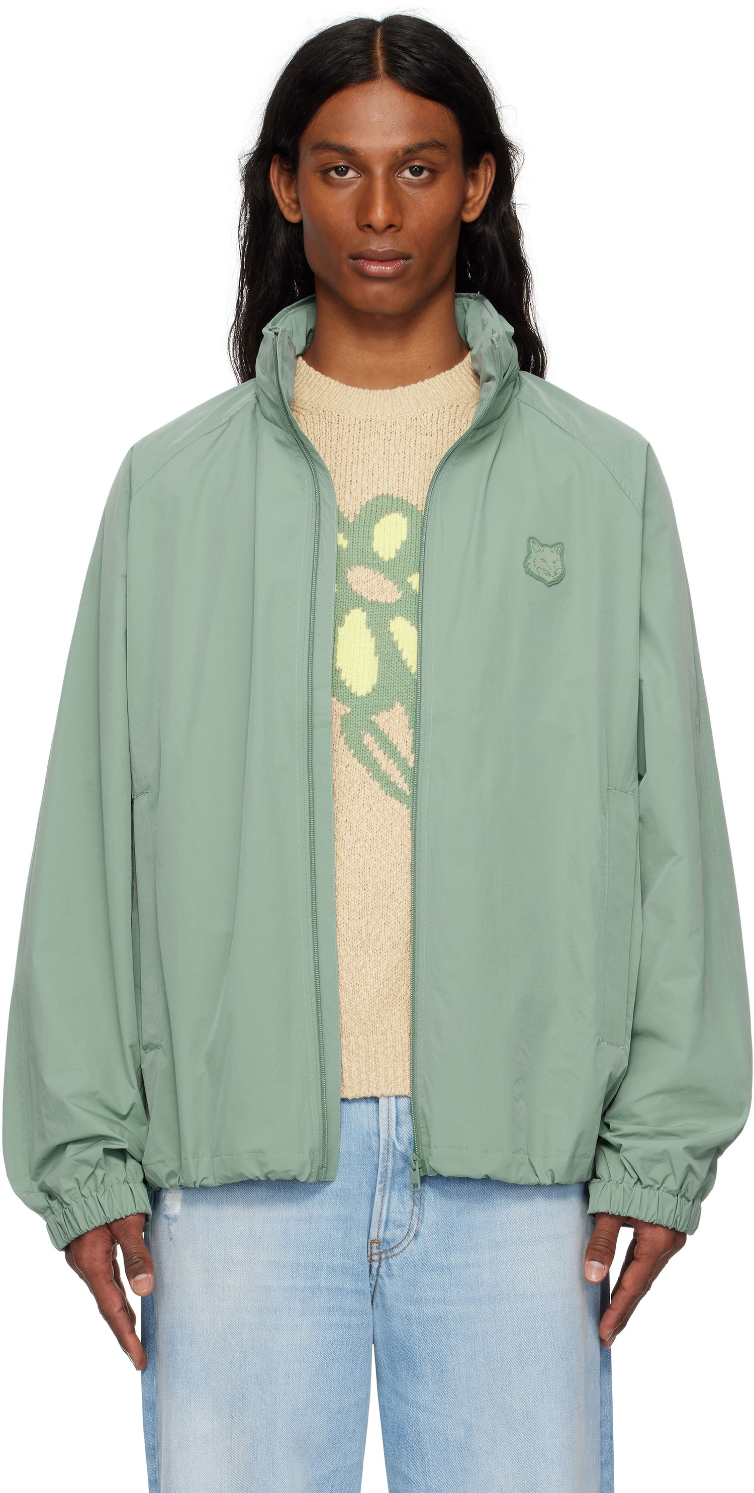 Vindjakke MAISON KITSUNÉ Maison Kitsuné Windbreaker Jacket Grøn | OM02201WQ4045, 0
