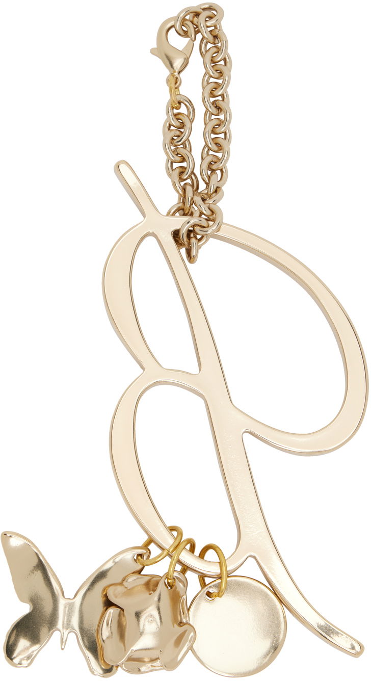 Nøgleringe Blumarine Blumarine Logo Letter "B" Keychain with Rose and Butterfly Charms Metalisk | P444W090A, 1