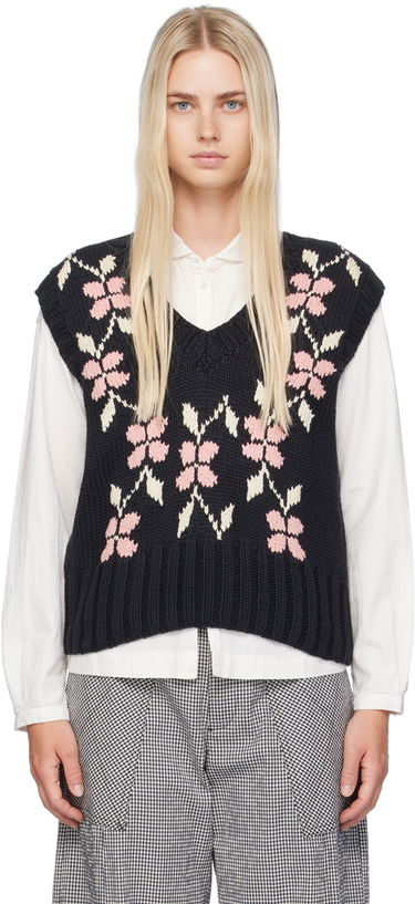Vest YMC YMC Heidi Floral Knit Vest Sort | Q8WMA, 0