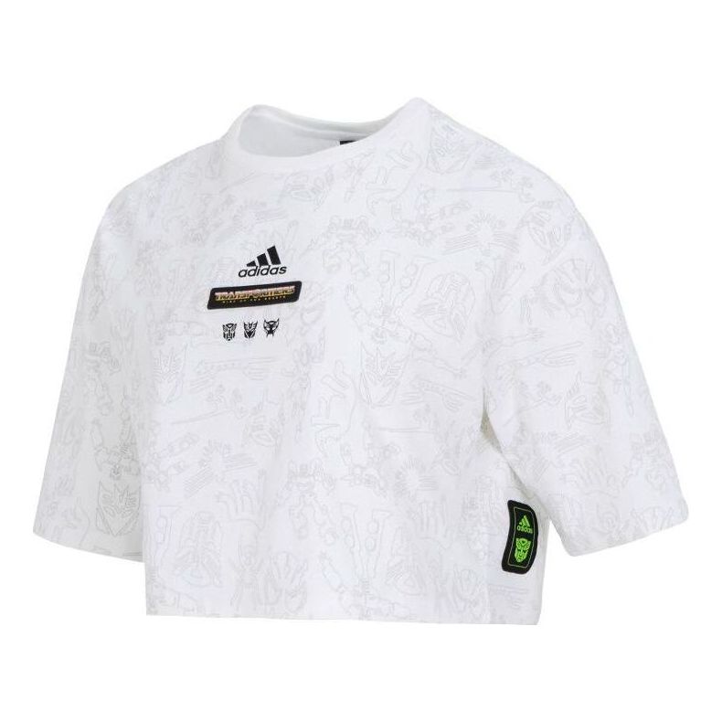 Crop top adidas Originals Transformers Short Sleeve Crop Top Hvid | IK3475, 0