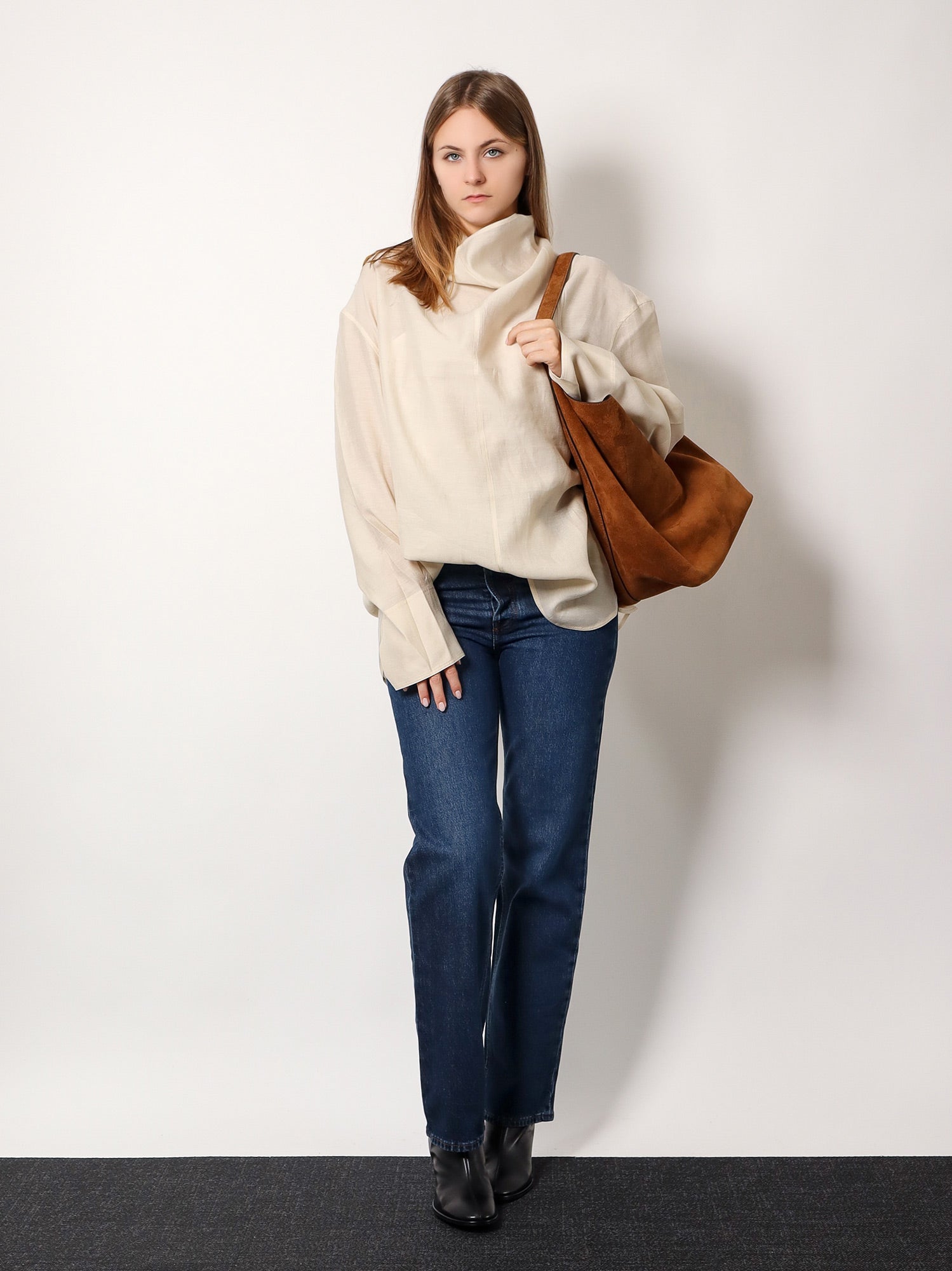Skjorte TOTEME Draped Neck Blouse Beige | 244WRT0371FB0265116, 1