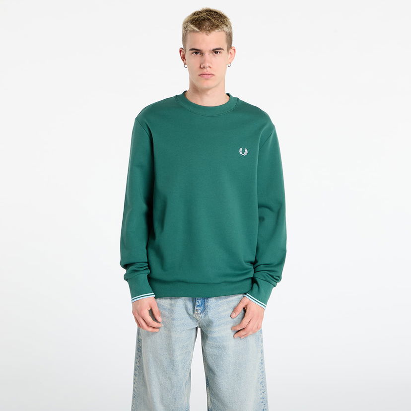 Sweatshirt Fred Perry Fred Perry Crew Neck Sweatshirt Grøn | M7535 Z59