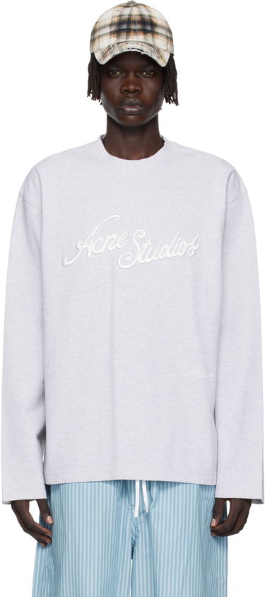 T-shirt Acne Studios Acne Studios Embroidered-Logo T-Shirt Grå | CL0369-, 0
