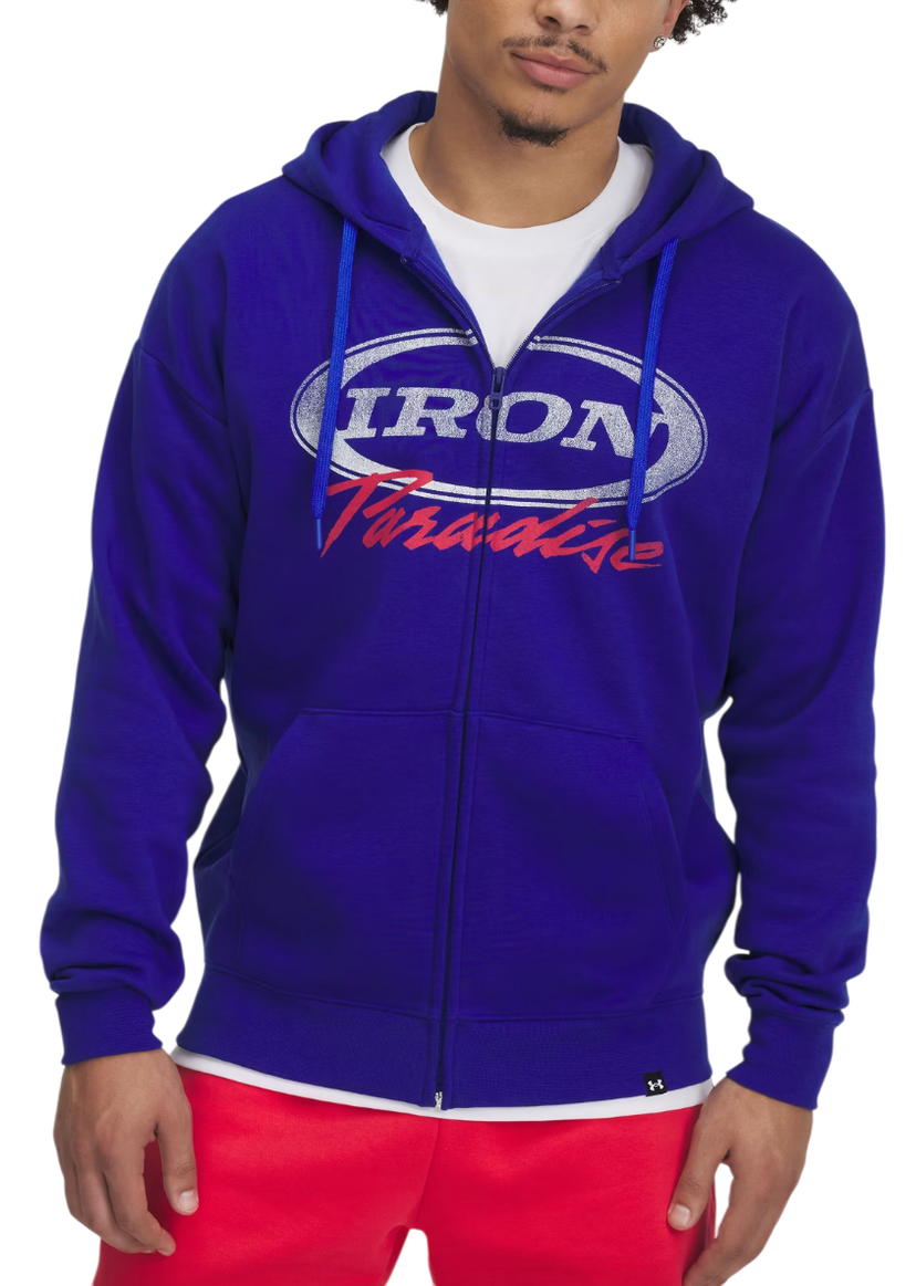 Sweatshirt Under Armour Under Armour Project Rock Icon Fleece Full-Zip Hoodie Blå | 1389914-400