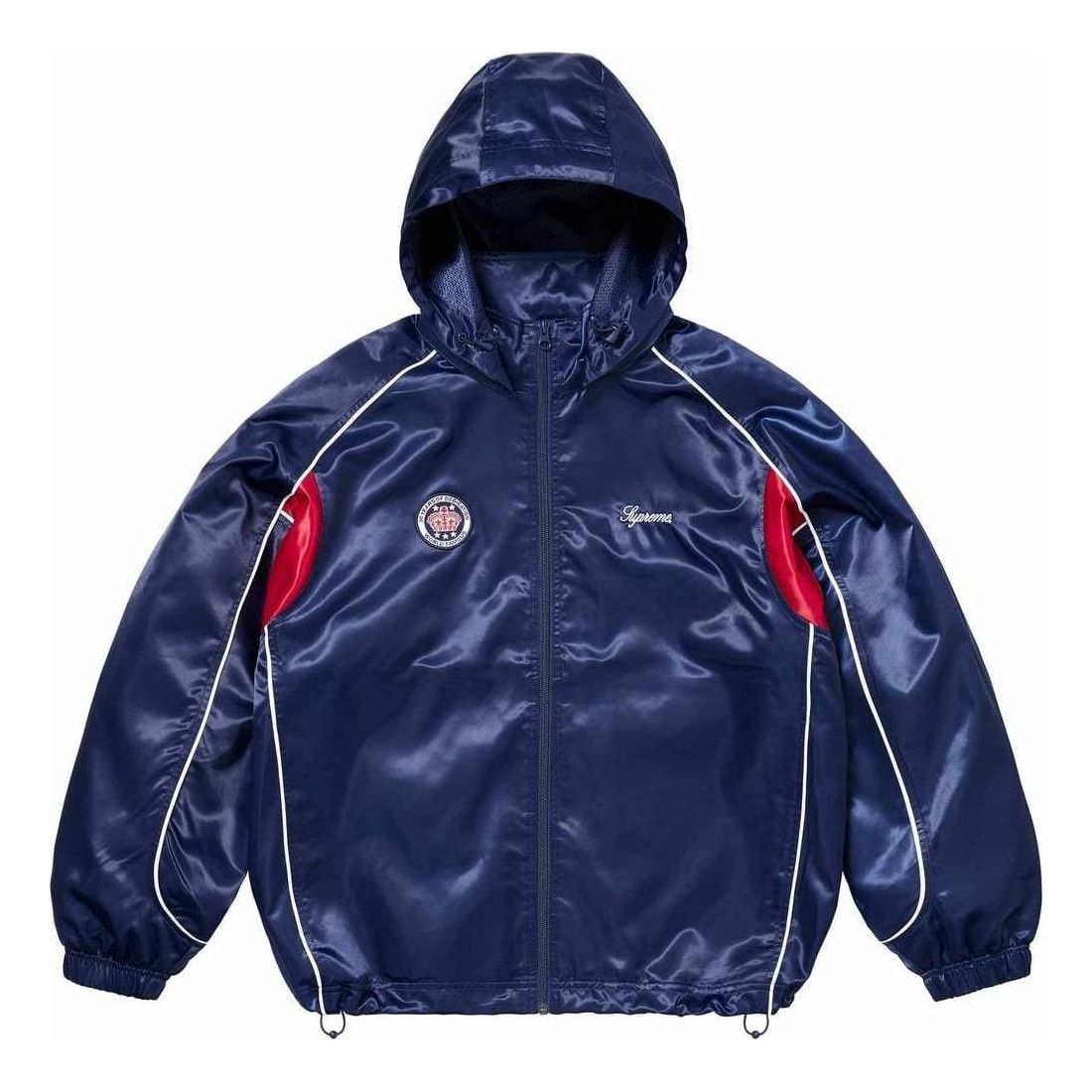 Vindjakke Supreme Satin Hooded Track Jacket Blå | SUP-SS24-022, 0