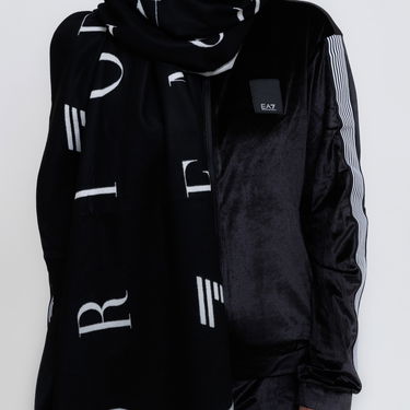 Tørklæde Emporio Armani EA7 Emporio Armani Wide Logo Scarf Sort | 7W000022-AF10450, 1