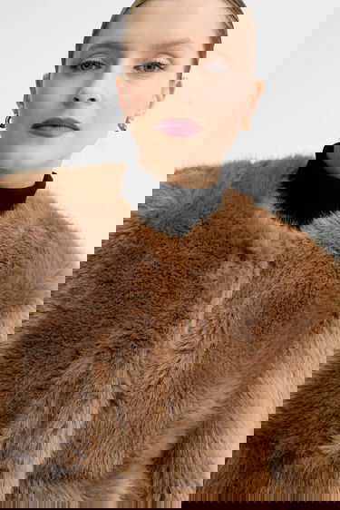 Frakker STAND STUDIO Halle Faux Fur Coat Brun | 62267.9416, 4