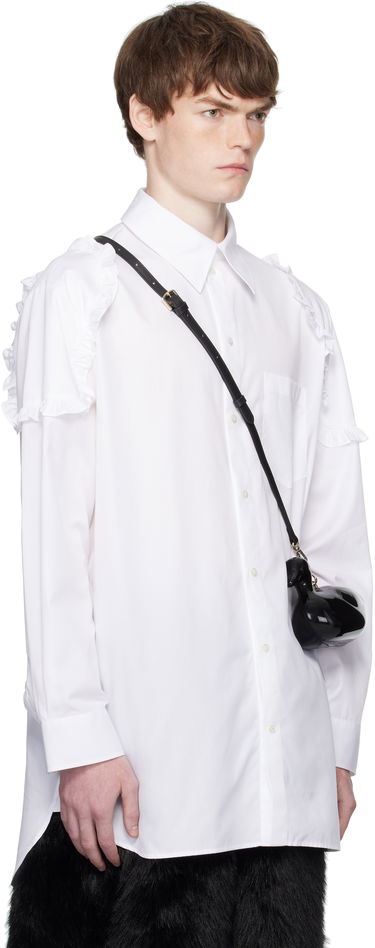Skjorte Simone Rocha Simone Rocha Ruffle Shoulder Patch Tunic Shirt Sort | 5383 1025, 4