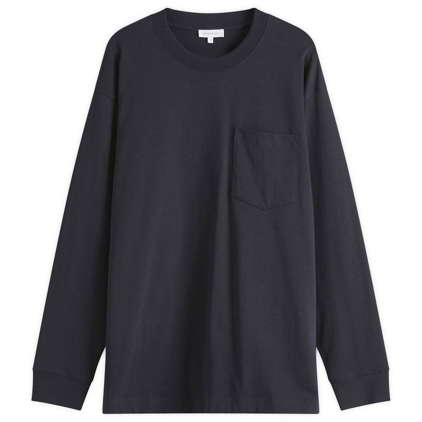 T-shirt NORSE PROJECTS Standard Heavy Loose Long Sleeve T-Shirt, Size Large Mørkeblå | N10-0213-7004