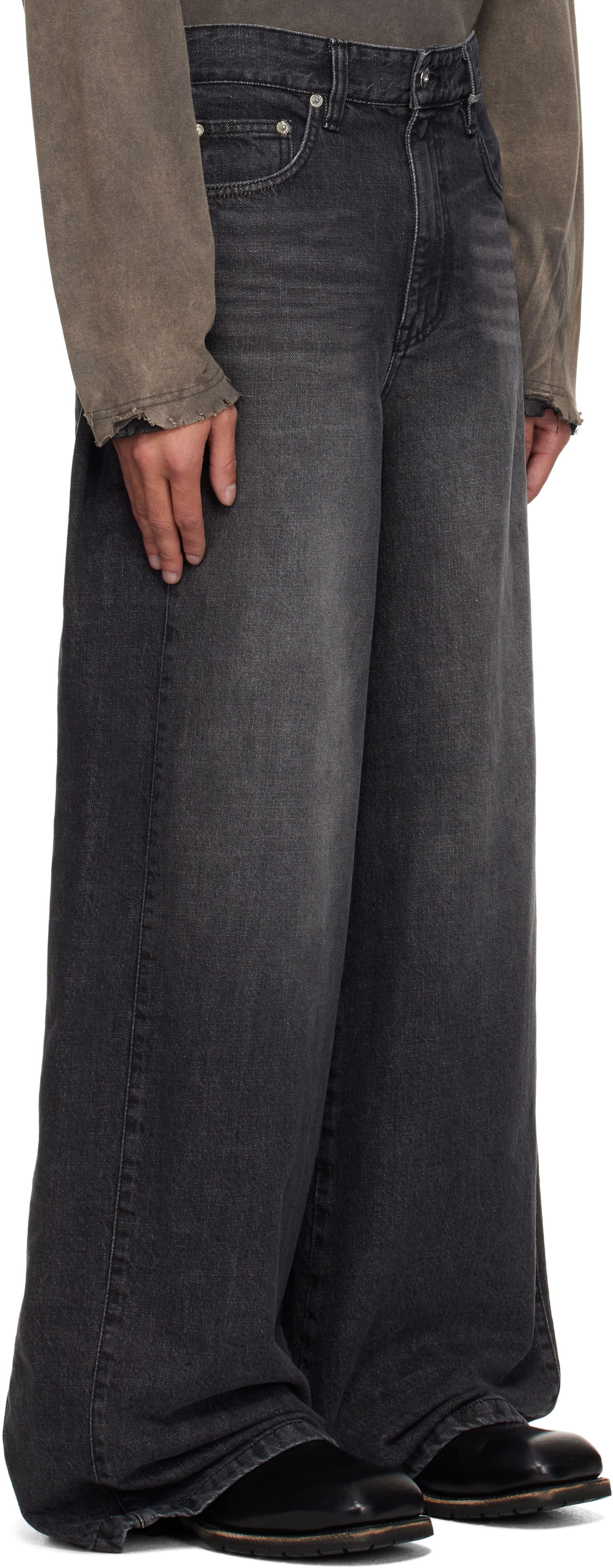 Jeans We11done We11done Tuck Detail Jeans Sort | WD-DP1-25-358-M-BK, 1