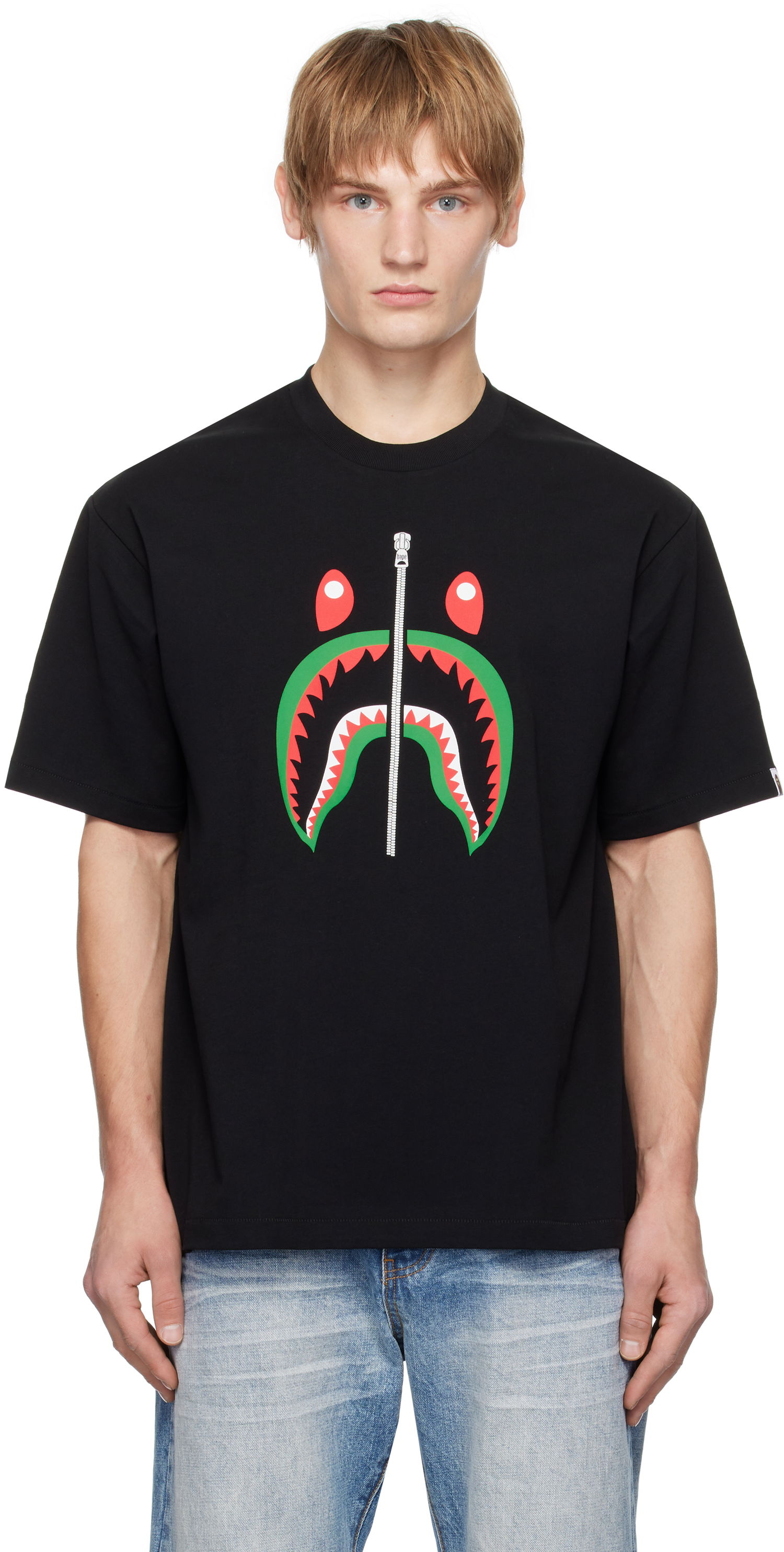 T-shirt BAPE Shark Graphic T-Shirt Sort | 001TEK701304M, 0