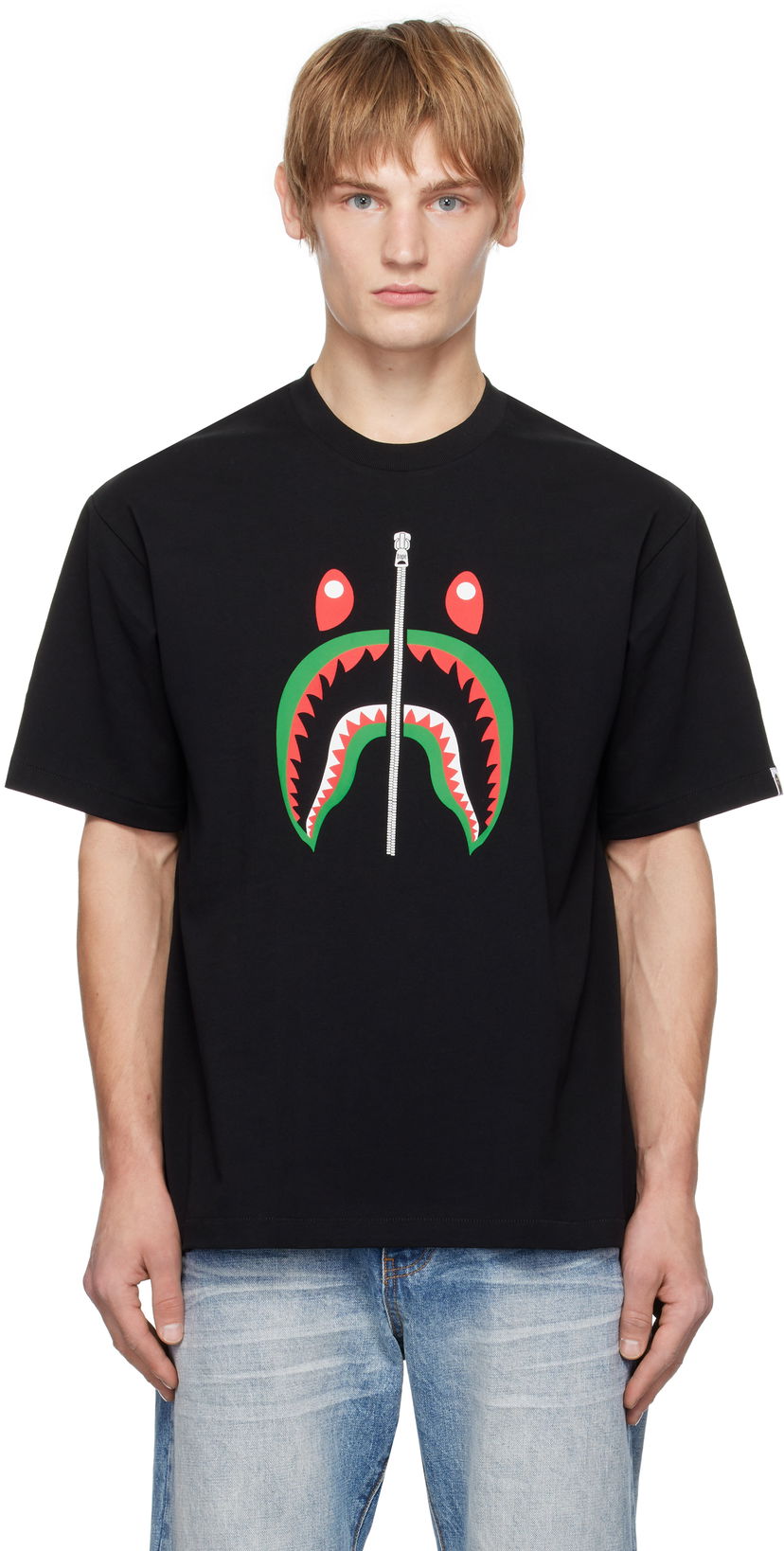 T-shirt BAPE Shark Graphic T-Shirt Sort | 001TEK701304M