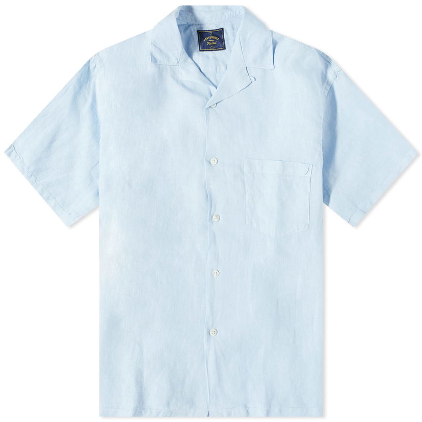 Skjorte Portuguese Flannel Portuguese Flannel Linen Camp Vacation Shirt Blå | SS23-0100SKY