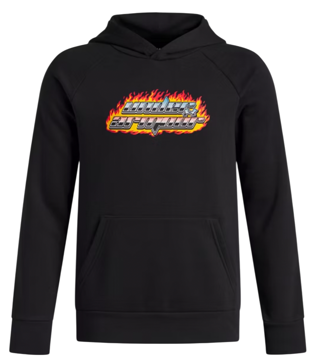 Sweatshirt Under Armour Rival Fleece Flaming Wordmark Hoodie Sort | 6003781-001, 0