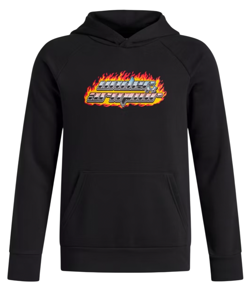 Sweatshirt Under Armour Rival Fleece Flaming Wordmark Hoodie Sort | 6003781-001