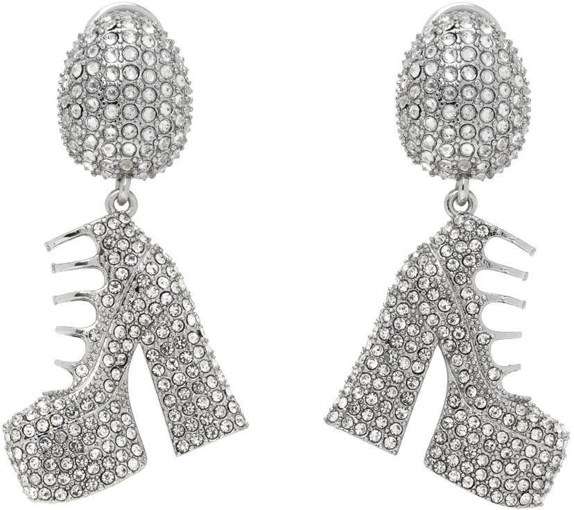 Øreringe Marc Jacobs Marc Jacobs Kiki Crystal Platform Boots Drop Earrings Metalisk | 2R3JER001J77