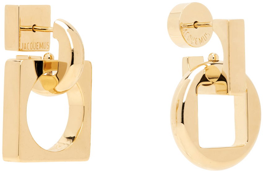 Øreringe Jacquemus Le Chouchou 'Les Pendantes Rond Carré' Earrings "Gold" Metalisk | 23H233JW568-5845, 1