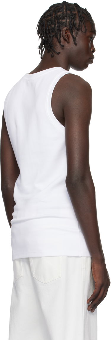 Tanktop Balmain Embroidered Logo Tank Top Hvid | EH1EB003BC87, 2