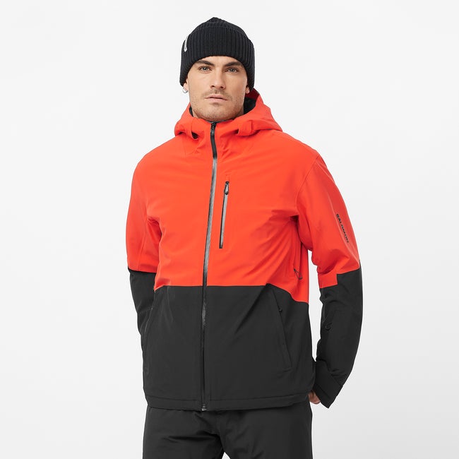 Parka Salomon Waterproof Hooded Ski Jacket Rød | LC2353500