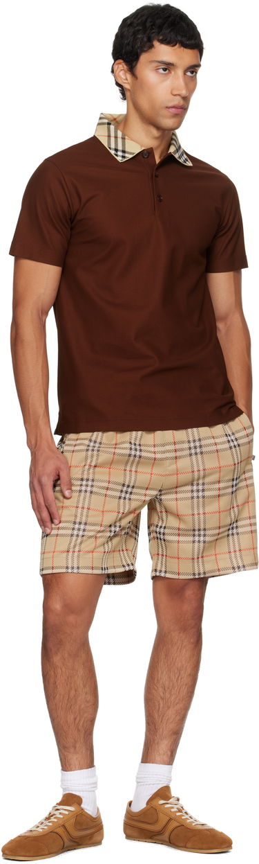 Polo skjorte Burberry Burberry Check Collar Polo Brun | 8110945, 3