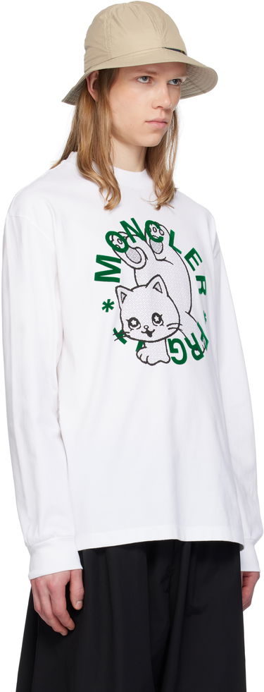 Sweater Moncler Moncler Genius x FRGMT Hiroshi Fujiwara Cartoon Logo Long Sleeve T-Shirt Hvid | K109U8D00001M3265, 1