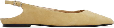 Skopleje BY FAR BY FAR Koyna Kid Suede Leather Ballerina Flats Gul | MWFFC026KL007BG039PL, 0