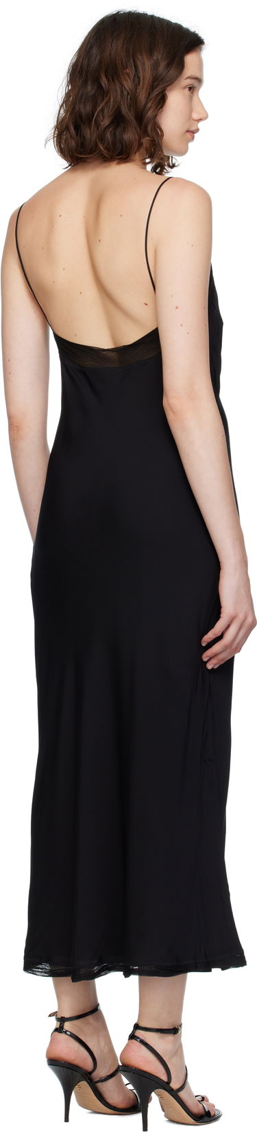 Kjole TOTEME TOTEME Satin Slip Midi Dress Sort | 252-WRD0186-FB0418, 2