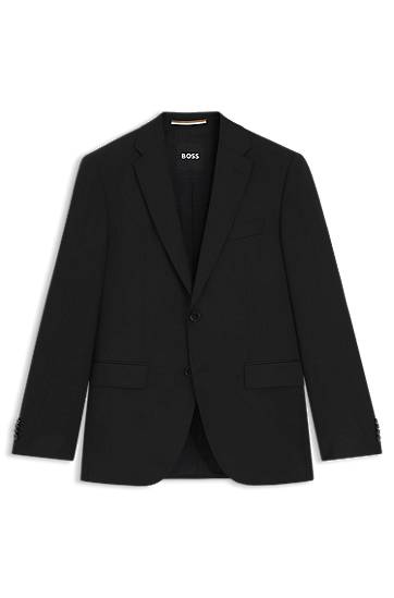 Jakke BOSS BOSS Virgin-Wool Serge Regular-Fit Suit Jacket Sort | 50469172, 0