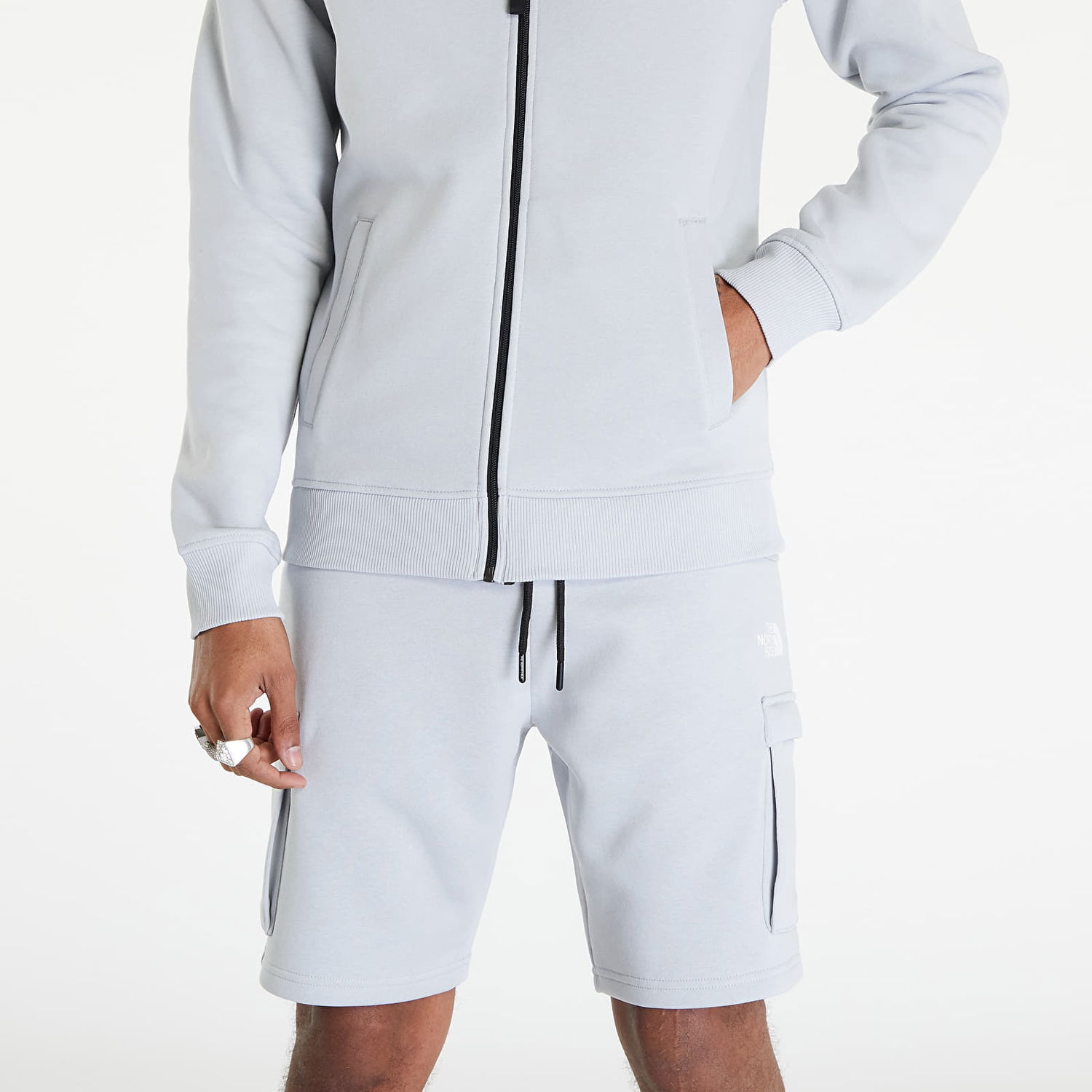 Sweatshirt The North Face Icons Full Zip Hoodie High Rise Grey Grå | NF0A87DNA0M1, 1
