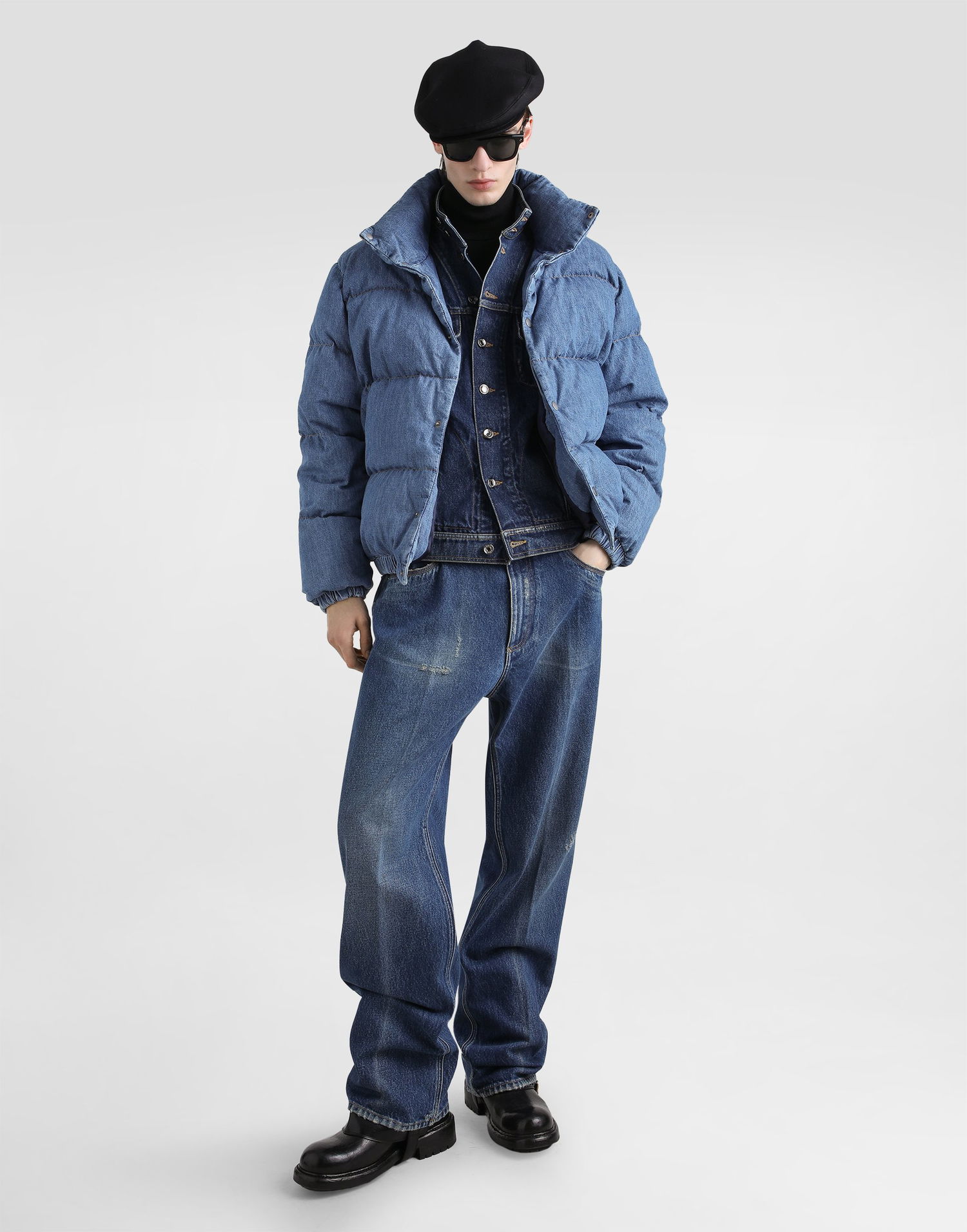 Puffer jakke Dolce & Gabbana Dolce & Gabbana Padded Denim Jacket Blå | G9BUCDG8NW5S9001, 1