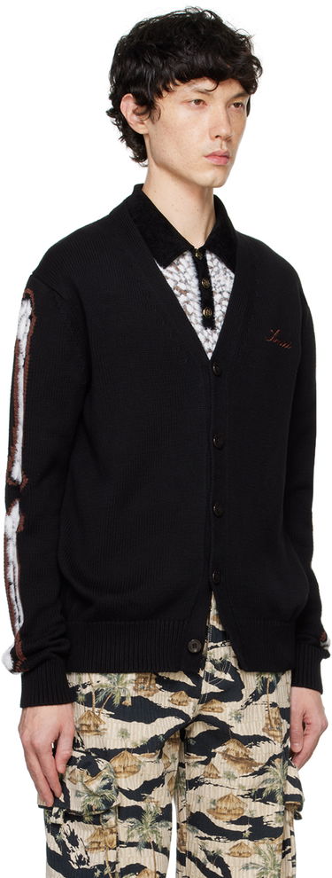 Sweater AMIRI AMIRI Leopard Bones Cardigan Sort | AMKNCD1035, 1