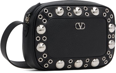 Skuldertaske Valentino Valentino Garavani Nellcôte Calfskin Studded Shoulder Bag Sort | 7Y2B0R74MJL, 1